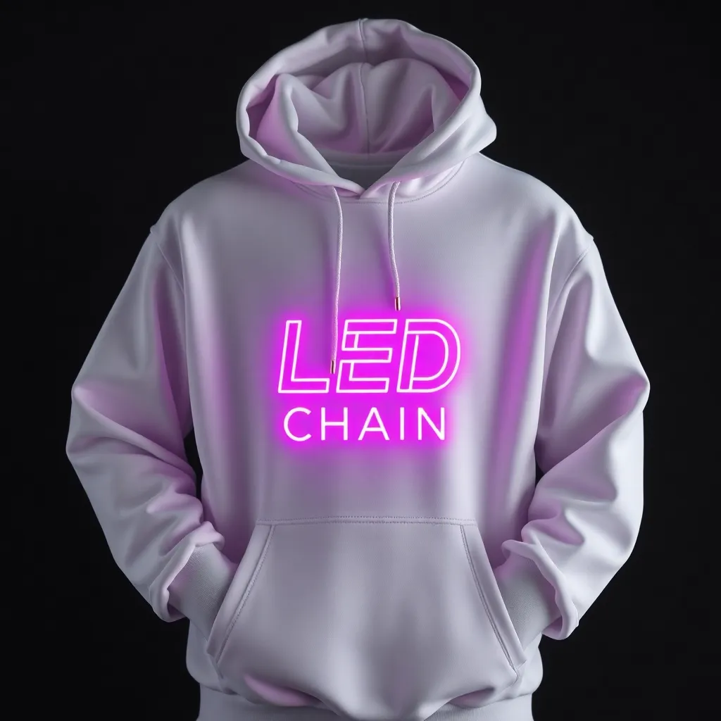 LED Chain Hoodie - White